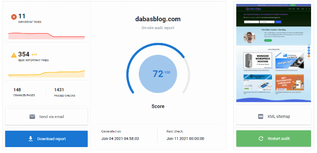 se ranking site audit