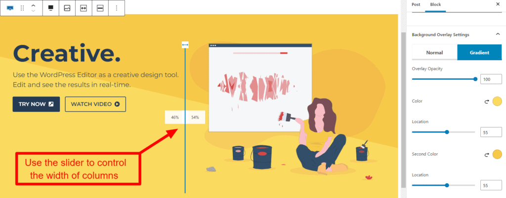 row layout width control