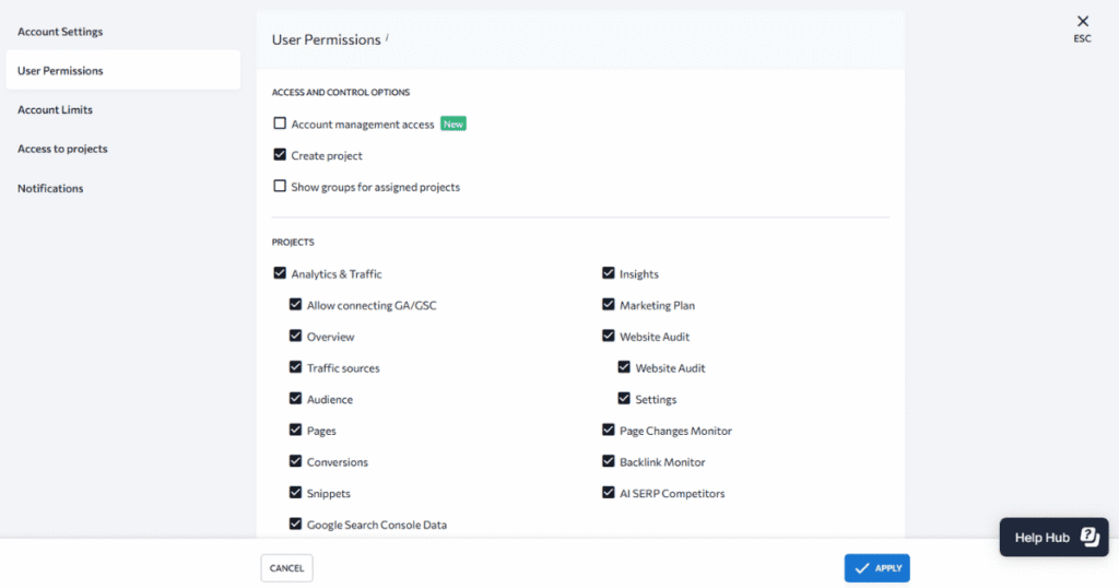 SE Ranking Competitor Project Management