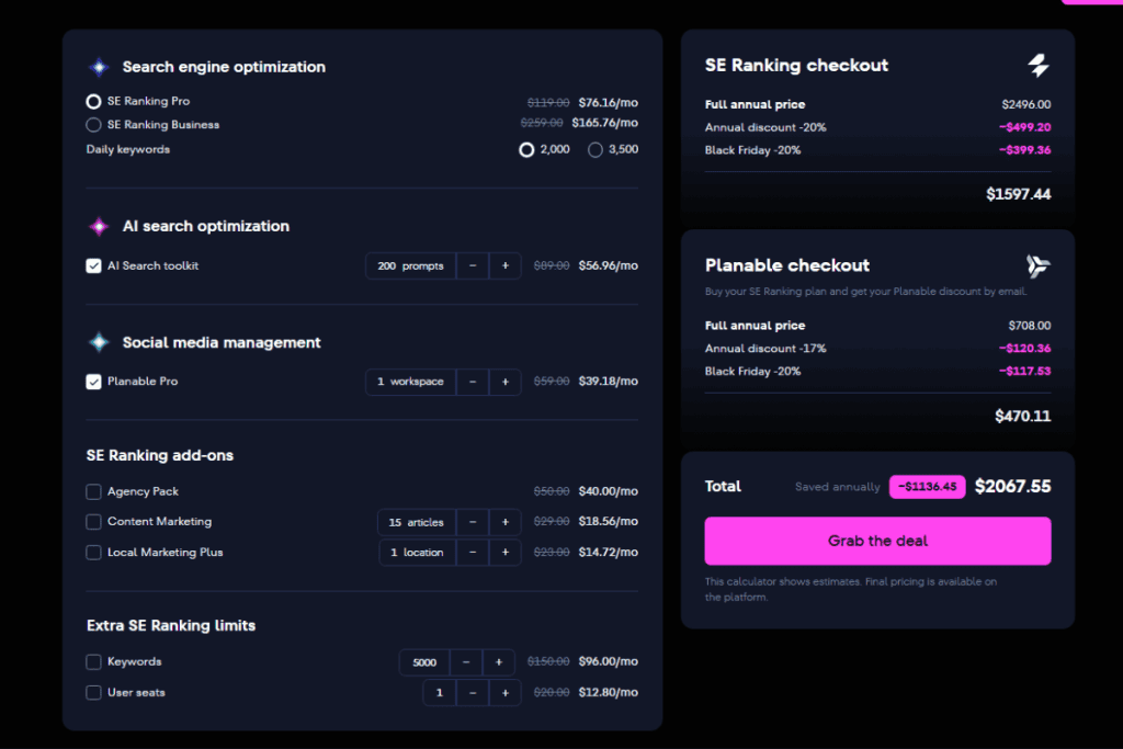 SE Ranking Black Friday Discount